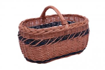 Einkaufskorb gesottene Vollweide mit blauem Streifen 