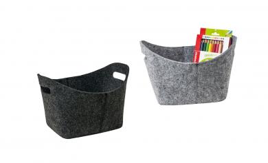 Filz-Ablagekorb mit seitlichen Eingriffen 2fach farblich sortiert 30cm 