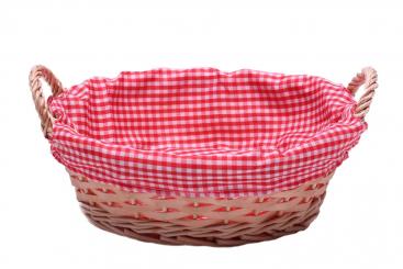 Brotkörbchen Spaltweide rund mit Stoffeinlage d26cm 