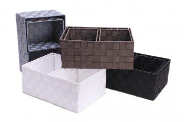 3 tlg. Korbset aus Kunststoffgeflecht 