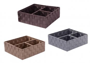 Korbset aus Kunststoffgeflecht Set/4 farblich sort dunkel-braun