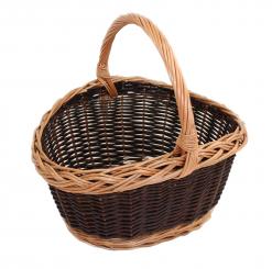 Bügelkorb dunkle Vollweide bauchig ca. 48cm 