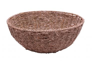 Korbschale Seegrasgeflecht rund natur auf Drahtgestell d38cm 