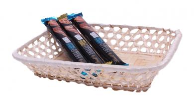 Korbschale aus Bambusgeflecht rechteckig 26cm 