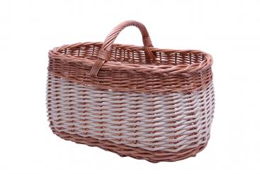 Stabiler Einkaufskorb XL aus heller Vollweide 