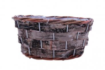 Pflanzkorb rund Rinden/Weidengeflecht natur d19cm 
