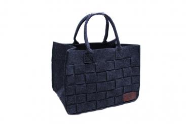 Filz-Tasche "Vetter"  in Flechtoptik anthrazit 
