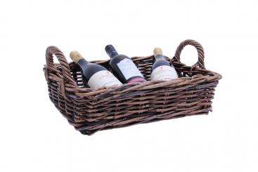 Ablagekorb Rattangeflecht eckig braun 