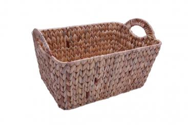 Ablagekorb Wasserhyazinthe rechteckig mit seitlichen Henkeln 38cm 