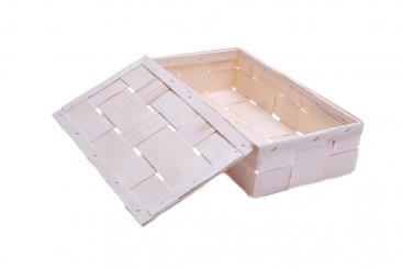 Spanbox natur mit Deckel rechteckig 36cm 