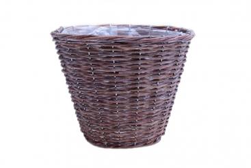 Korb-Übertopf Rebholzgeflecht natur-geweißt d23cm 