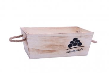 *Schwarzwald*-Kistle mit Bollenhut natur rechteckig 26cm 