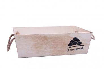 *Schwarzwald*-Kistle mit Bollenhut natur rechteckig 32cm 