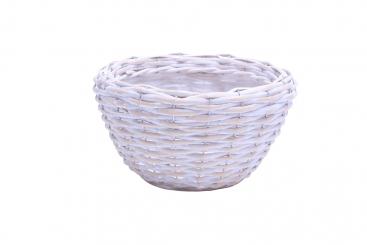 Pflanzschale Spaltweidengeflecht geweißt rund d26cm 