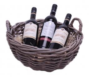 Korbschale Rattangeflecht rund grau d37cm 