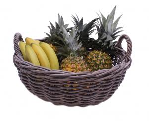 Korbschale Rattangeflecht rund grau d46cm 