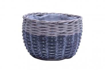 Übertopf Spaltweidengeflecht hellgrau/grau Gr.L 