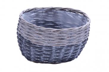 Pflanzschale Spaltweidengeflecht hellgrau/grau oval 29cm 