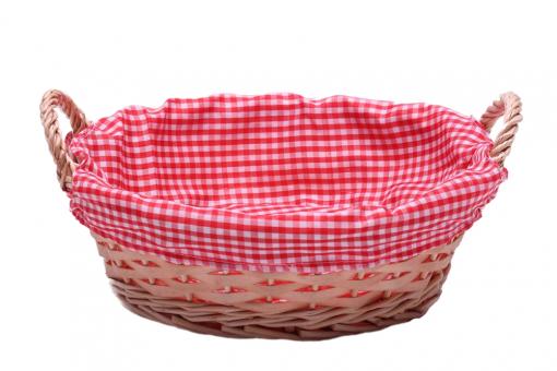 Brotkörbchen Spaltweide rund mit Stoffeinlage d26cm 