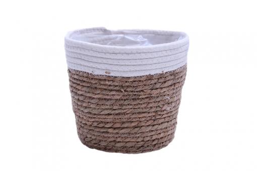 Übertopf Binsen-/Baumwollgeflecht natur d19cm 