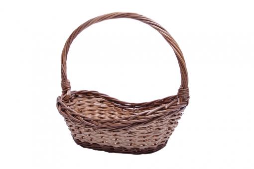 Präsentkorb Vollweide natur/hellbraun oval 34cm 